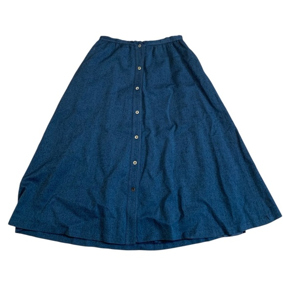 Vintage 70s Ports International Denim Button-Front Skirt - Size 8 - Picture 1 of 5